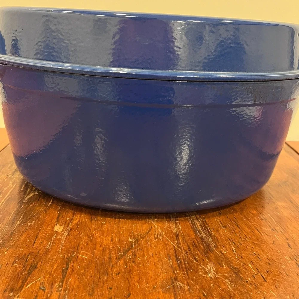 *VERY RARE* Le Creuset Doufeu Blue Cast Iron Enamel 9 3/4 Qt 9.2 L No. 35 France